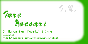 imre mocsari business card